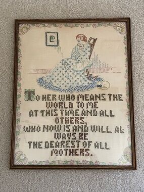 Vintage Embroidered Sampler Mother’s Day Gift
